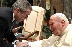G. W. Bush and Pope John Paul II