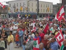 A protest held in London, Ontario