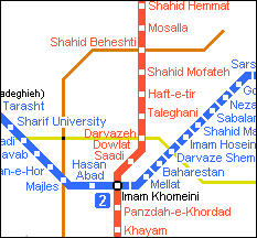Tehran subway map system