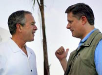 George W. Bush (left), S. Harper (right)