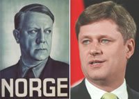 Vidkun Quisling (left) and Stephen Harper (right)
