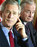 George W. Bush (left) and Paul Martin