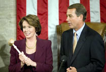 Nancy Pelosi won Speaker of the House 233-202