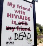 UN AIDS awareness sign