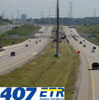 Highway 407 from the Bathurst Street overpass in Thornhill
