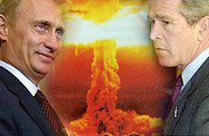 Russian President Vladimir Putin (left) and U.S. President Bush
