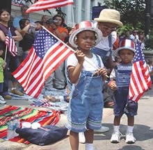 A group of Americans celebrating U.S. Independence Day
