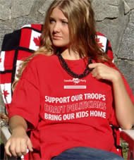 A pro-Canadian anti-war protester
