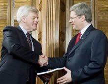 John Manley (left) and Stephen Harper (right)