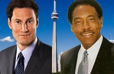 Steve Paikin (left), part of Toronto Skyline (middle), and Joseph Darden (right)