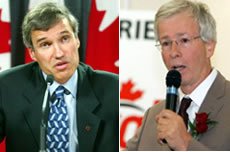 David Orchard (left) and Liberal Leader St�phane Dion