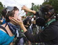 Protestors in Quebec