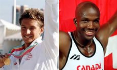 Alex Baumann (left) and Donovan Bailey (right)