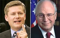 Steven Harper and Dick Cheney (right)