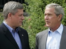 Stephen Harper and George W. Bush