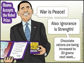 Obama accepts the Nobel Prize