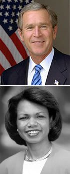 George Bush and Condoleezza Rice