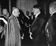 Adolf Hitler converses with the Catholic Pope's representative
