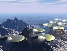 Alien UFO fleet depiction